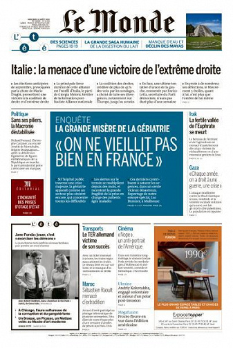 Le Monde du Mercredi 10 Août 2022