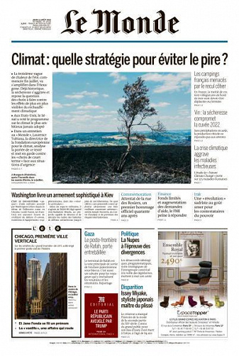 Le Monde du Jeudi 11 Août 2022