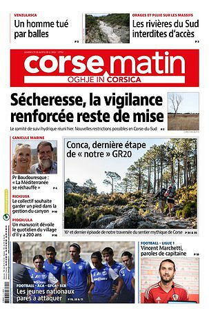 Corse matin du Jeudi 11 Août 2022