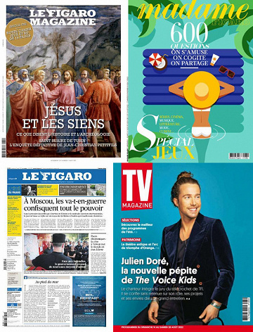 Pack Le Figaro et ses 3 suppléments - Vendredi 12 Août 2022