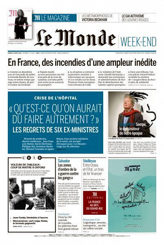 Le Monde du Samedi 13 Août 2022