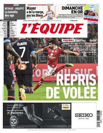 L’equipe du Lundi 15 Août 2022
