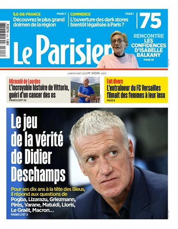 Le Parisien du Lundi 15 Août 2022