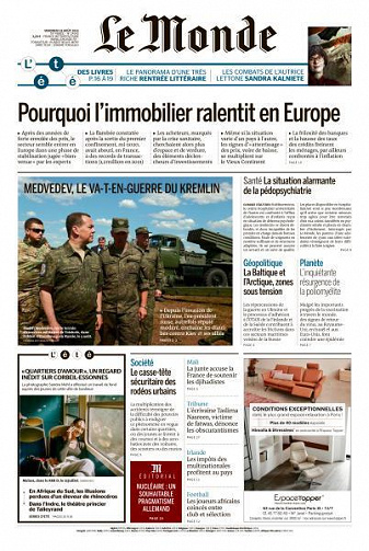 Le Monde du Vendredi 19 Août 2022
