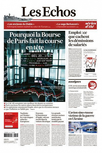 Les Echos du Vendredi 19 et Samedi 20 Août 2022