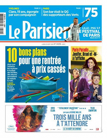 Le Parisien du Lundi 22 Août 2022