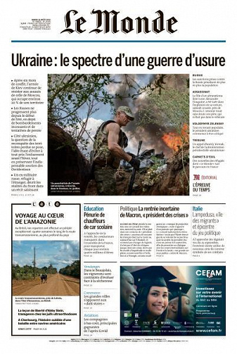 Le Monde du Mardi 23 Août 2022
