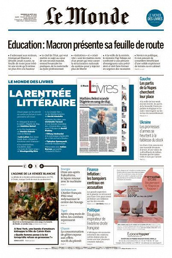 Le Monde du Vendredi 26 Août 2022