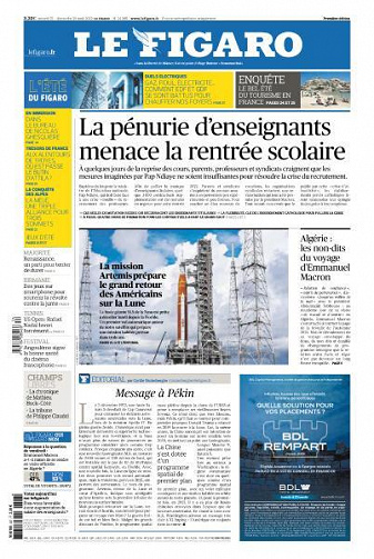 Le Figaro du Samedi 27 et Dimanche 28 Août 2022