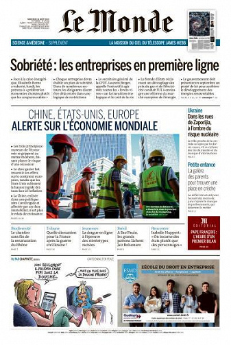 Le Monde du Mercredi 31 Août 2022