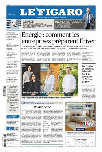Le Figaro du Samedi 3 et Dimanche 4 Septembre 2022