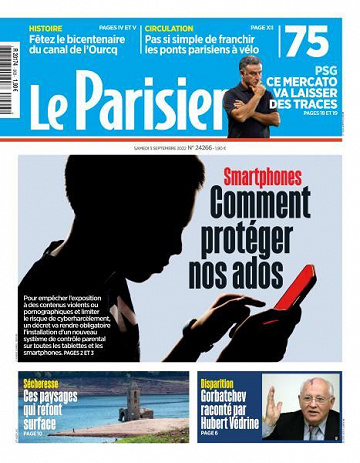 Le Parisien du Samedi 3 Septembre 2022