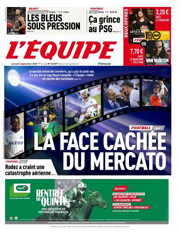 L’equipe du Samedi 3 Septembre 2022