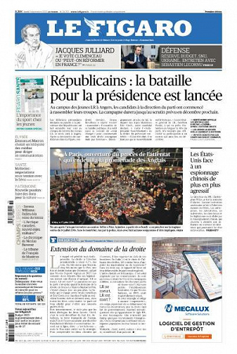 Le Figaro du Lundi 5 Septembre 2022