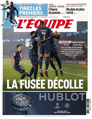 L’equipe du Mercredi 7 Septembre 2022