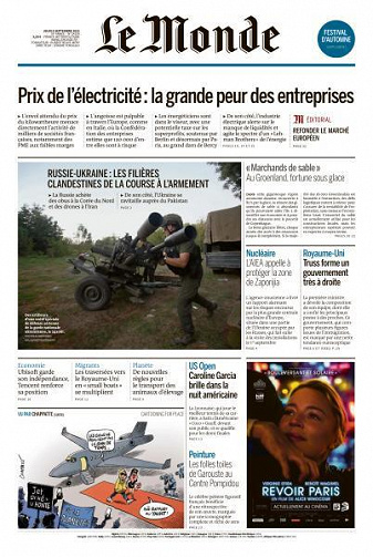 Le Monde du Jeudi 8 Septembre 2022