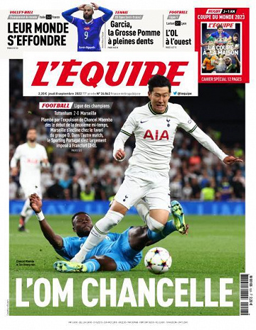 L’equipe du Jeudi 8 Septembre 2022