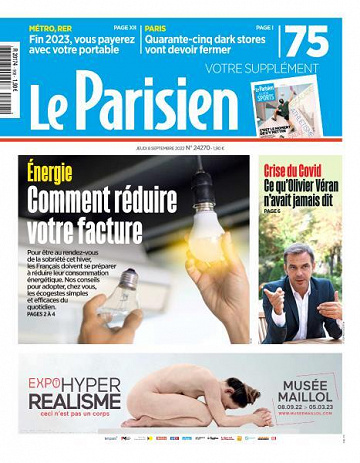Le Parisien du Jeudi 8 Septembre 2022