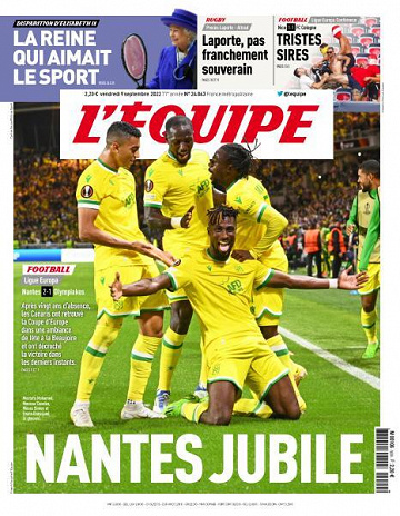 L’equipe du Vendredi 9 Septembre 2022