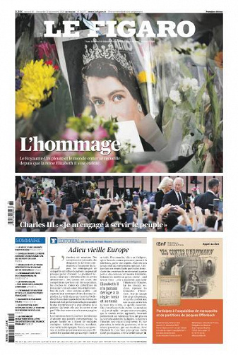 Le Figaro du Samedi 10 et Dimanche 11 Septembre 2022