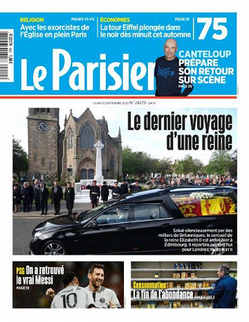 Le Parisien du Lundi 12 Septembre 2022