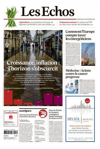 Les Echos du Mercredi 14 Septembre 2022