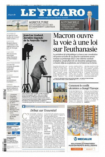 Le Figaro du Mercredi 14 Septembre 2022