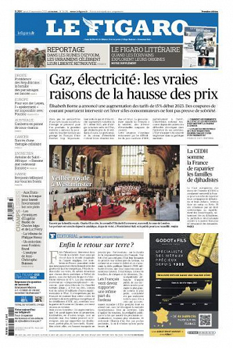 Le Figaro du Jeudi 15 Septembre 2022
