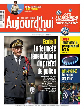 Aujourd’hui en France - 15 Septembre 2022