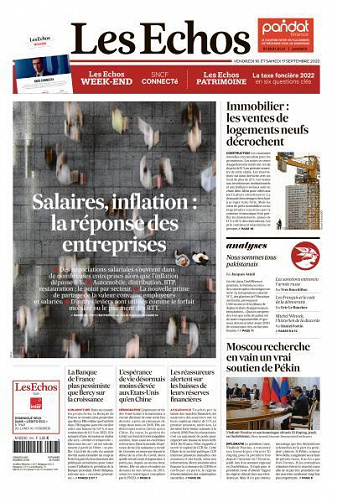 Les Echos du Vendredi 16 et Samedi 17 Septembre 2022
