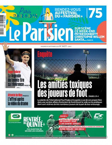 Le Parisien du Vendredi 16 Septembre 2022