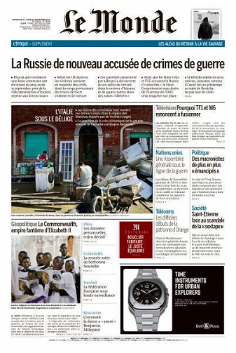 Le Monde du Dimanche 18 et Lundi 19 Septembre 2022