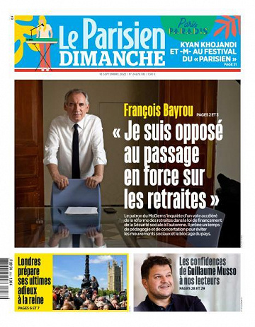 Le Parisien du Dimanche 18 Septembre 2022