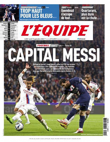 L’equipe du Lundi 19 Septembre 2022