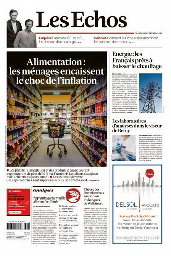 Les Echos du Mardi 20 Septembre 2022