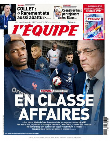 L’equipe du Mardi 20 Septembre 2022