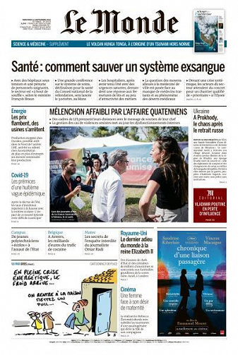 Le Monde du Mercredi 21 Septembre 2022