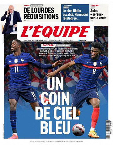 L’equipe du Mercredi 21 Septembre 2022