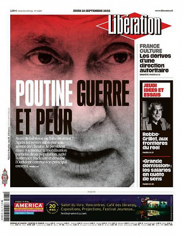 Libération du Jeudi 22 Septembre 2022