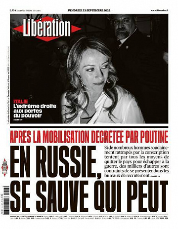 Libération du Vendredi 23 Septembre 2022