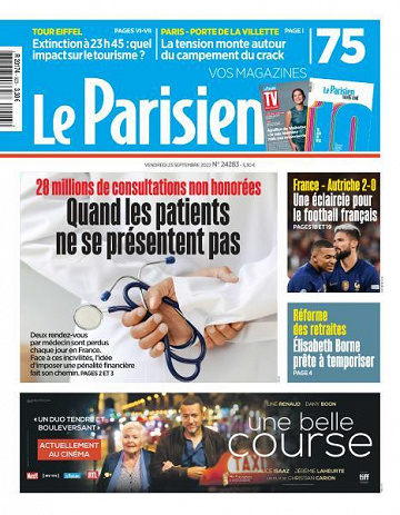 Le Parisien du Vendredi 23 Septembre 2022
