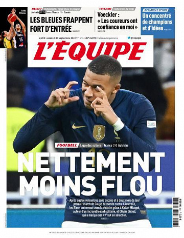 L’equipe du Vendredi 23 Septembre 2022