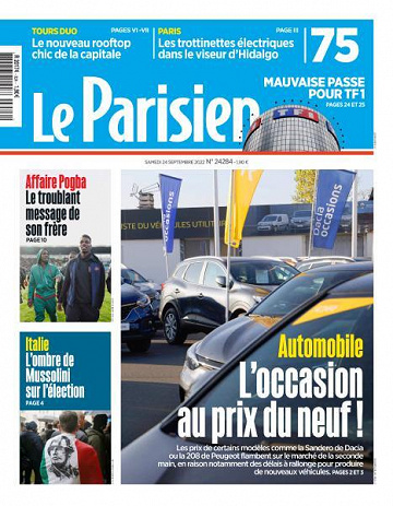 Le Parisien du Samedi 24 Septembre 2022