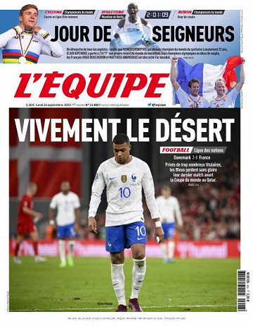 L’equipe du Lundi 26 Septembre 2022