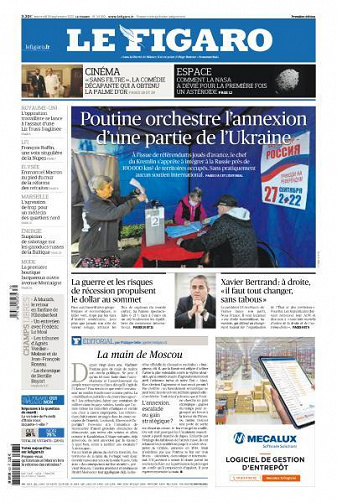 Le Figaro du Mercredi 28 Septembre 2022