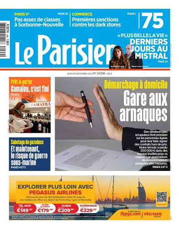 Le Parisien du Jeudi 29 Septembre 2022