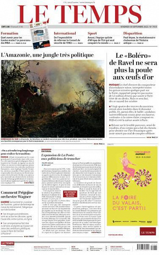 Le Temps - 30 Septembre 2022