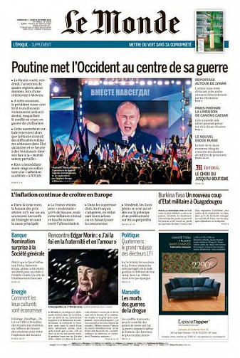 Le Monde du Dimanche 2 et Lundi 3 Octobre 2022