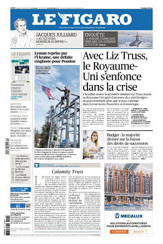 Le Figaro du Lundi 3 Octobre 2022