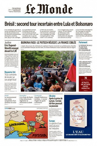 Le Monde du Mardi 4 Octobre 2022